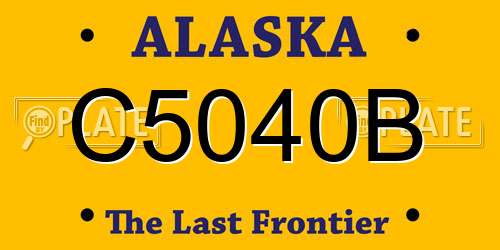 C5040B Alaska License Plate