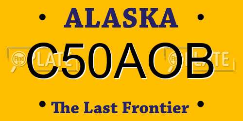 C50AOB Alaska License Plate
