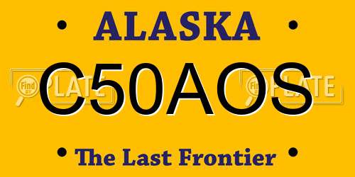 C50AOS Alaska License Plate