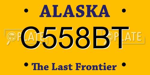 C558BT Alaska License Plate