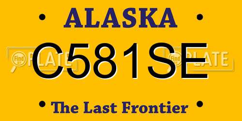 C581SE Alaska License Plate