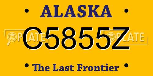 C5855Z Alaska License Plate
