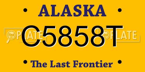 C5858T Alaska License Plate