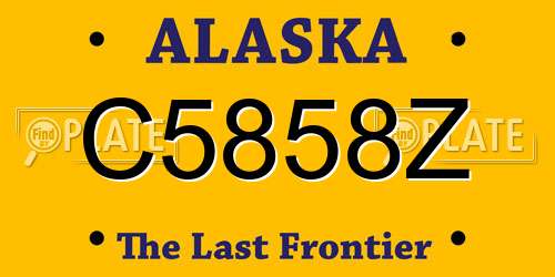 C5858Z Alaska License Plate