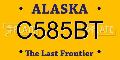 C585BT Alaska License Plate