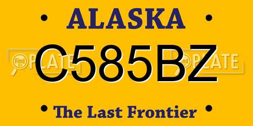 C585BZ Alaska License Plate