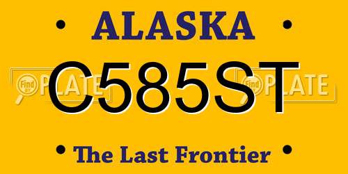 C585ST Alaska License Plate