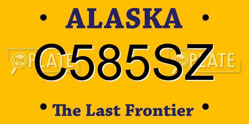 C585SZ Alaska License Plate