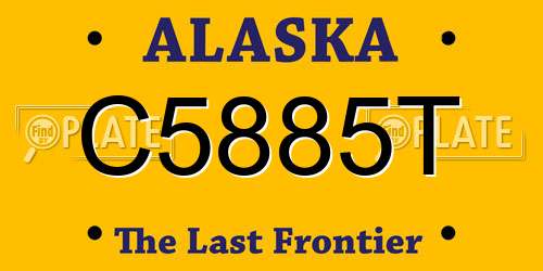 C5885T Alaska License Plate