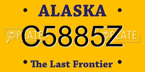 C5885Z Alaska License Plate