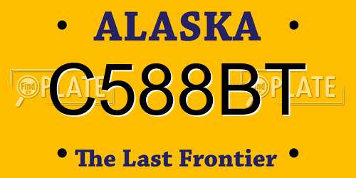C588BT Alaska License Plate