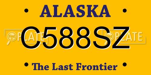 C588SZ Alaska License Plate