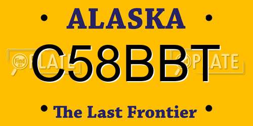 C58BBT Alaska License Plate