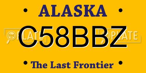 C58BBZ Alaska License Plate