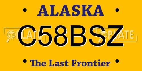 C58BSZ Alaska License Plate