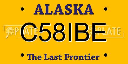 C58IBE Alaska License Plate