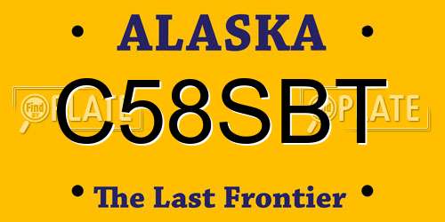 C58SBT Alaska License Plate