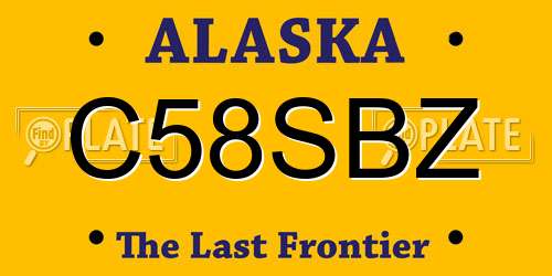 C58SBZ Alaska License Plate
