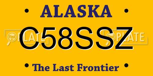 C58SSZ Alaska License Plate