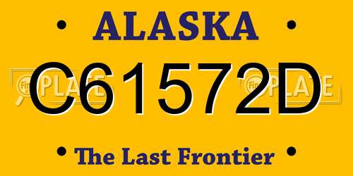 C61572D Alaska License Plate