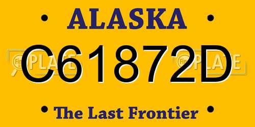 C61872D Alaska License Plate
