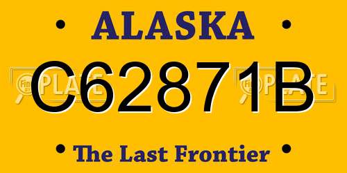 C62871B Alaska License Plate