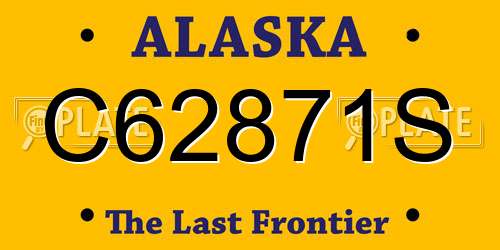 C62871S Alaska License Plate