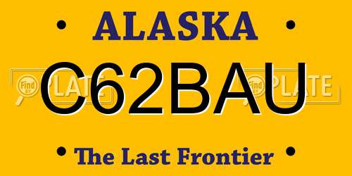 C62BAU Alaska License Plate