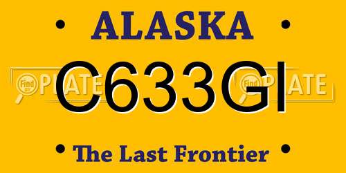 C633GI Alaska License Plate