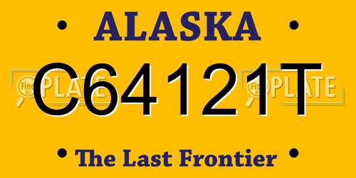 C64121T Alaska License Plate