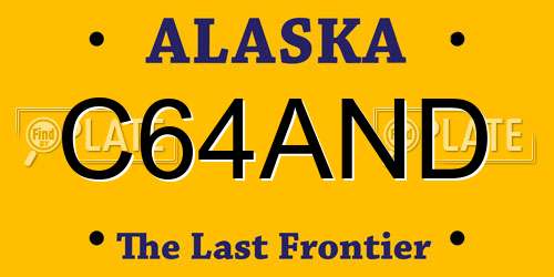 C64AND Alaska License Plate