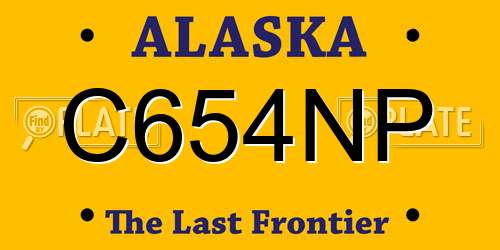 C654NP Alaska License Plate