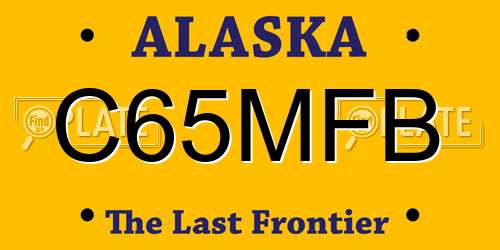 C65MFB Alaska License Plate