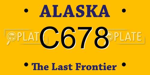 C678 Alaska License Plate