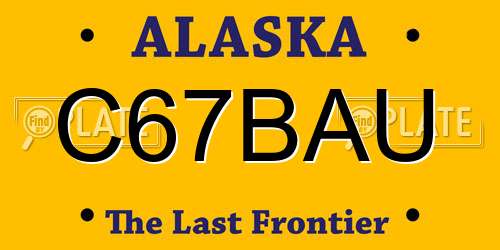 C67BAU Alaska License Plate