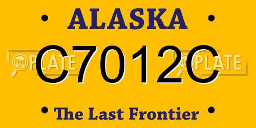 C7012C Alaska License Plate
