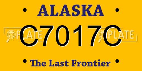 C7017C Alaska License Plate