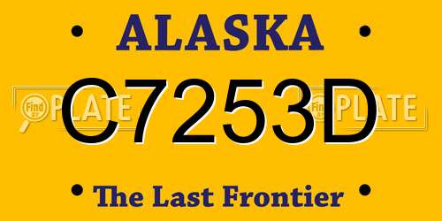 C7253D Alaska License Plate