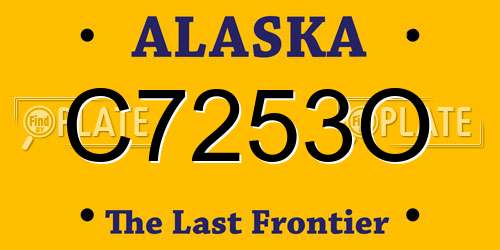 C7253O Alaska License Plate