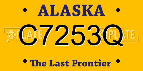 C7253Q Alaska License Plate
