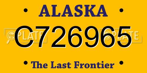C726965 Alaska License Plate