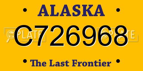 C726968 Alaska License Plate
