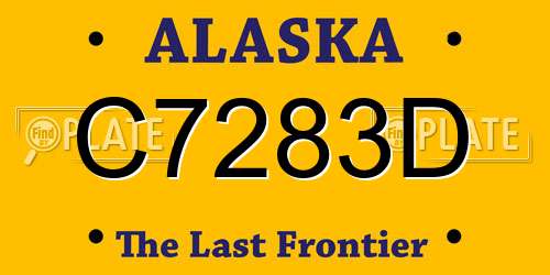 C7283D Alaska License Plate