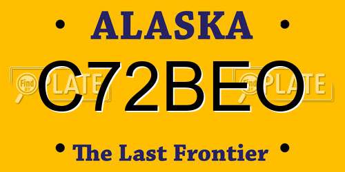 C72BEO Alaska License Plate