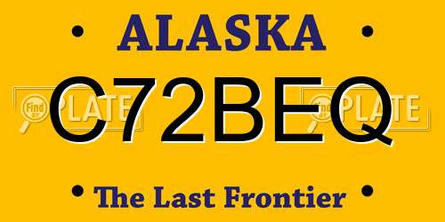 C72BEQ Alaska License Plate