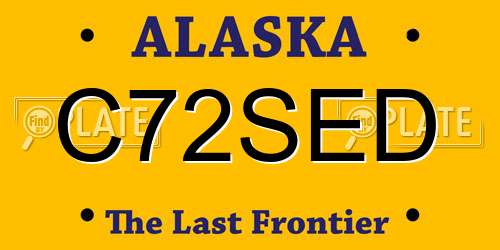 C72SED Alaska License Plate