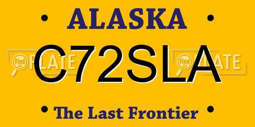 C72SLA Alaska License Plate