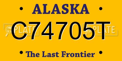 C74705T Alaska License Plate