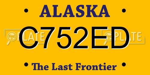 C752ED Alaska License Plate
