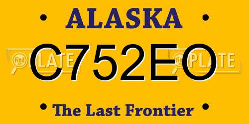 C752EO Alaska License Plate